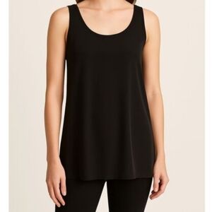 Eileen Fisher Silk Black Tunic Tank Top Small